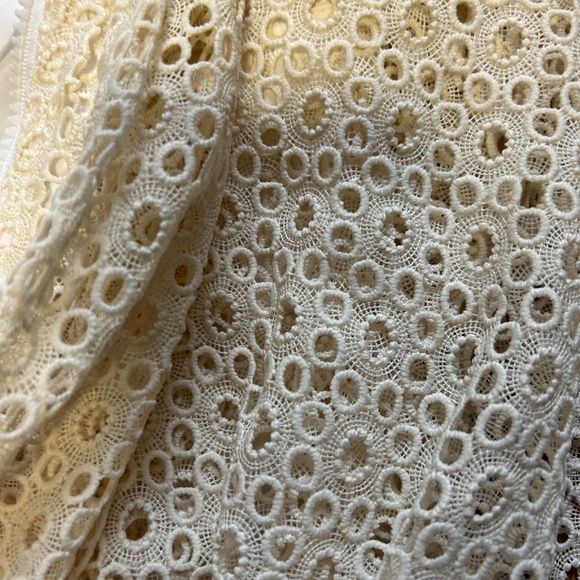 White Flowy Anthropologie Eyelet Jacket - Picture 2 of 3